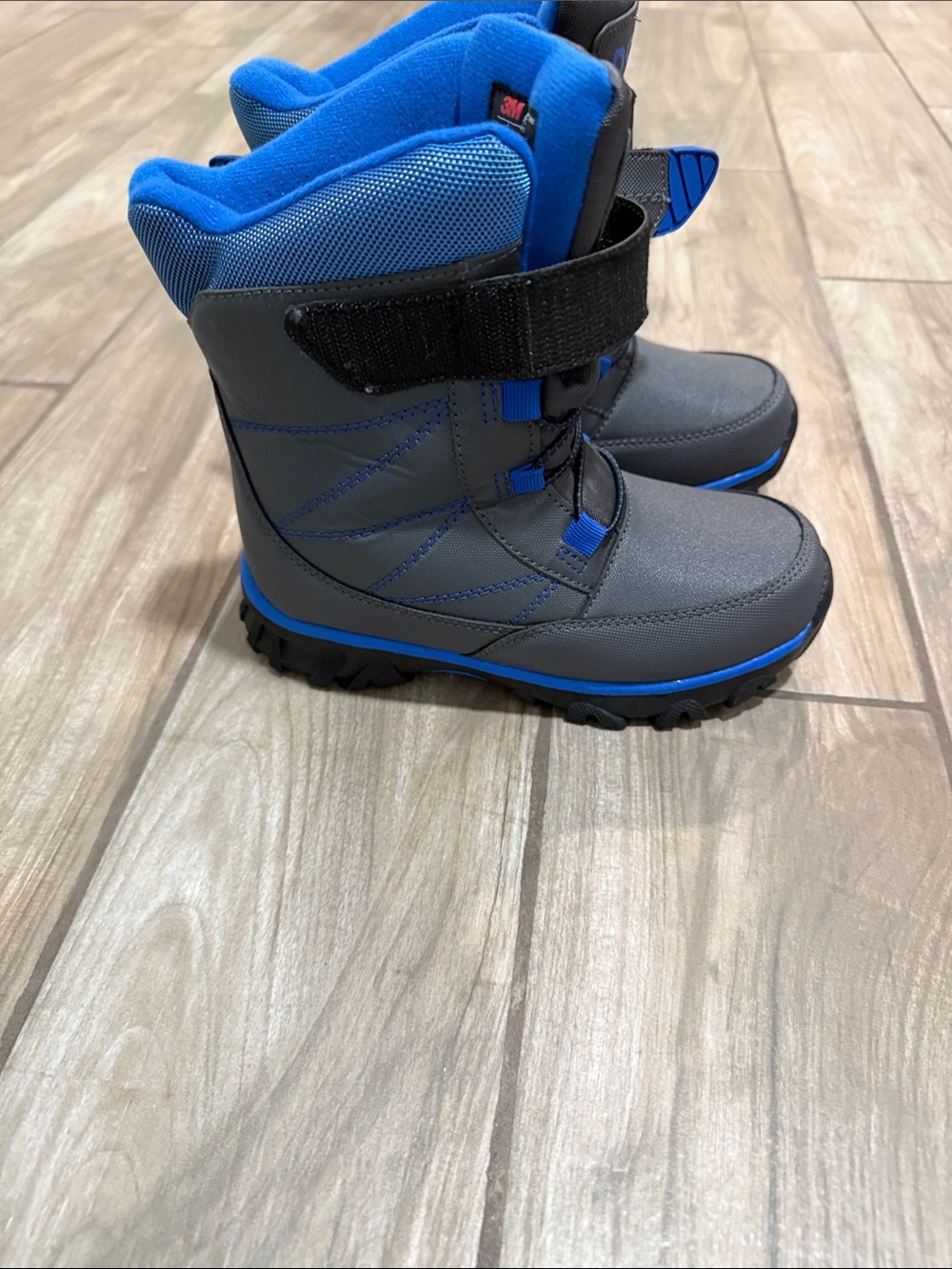 DSG Kids Gray and Blue Waterproof Snow Boots